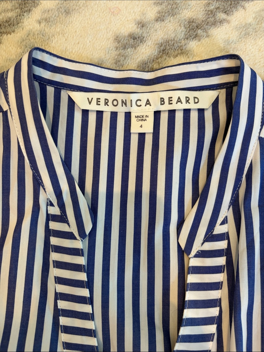 Veronica Beard Blue and White Striped Midi Dress - Picture 2 of 9